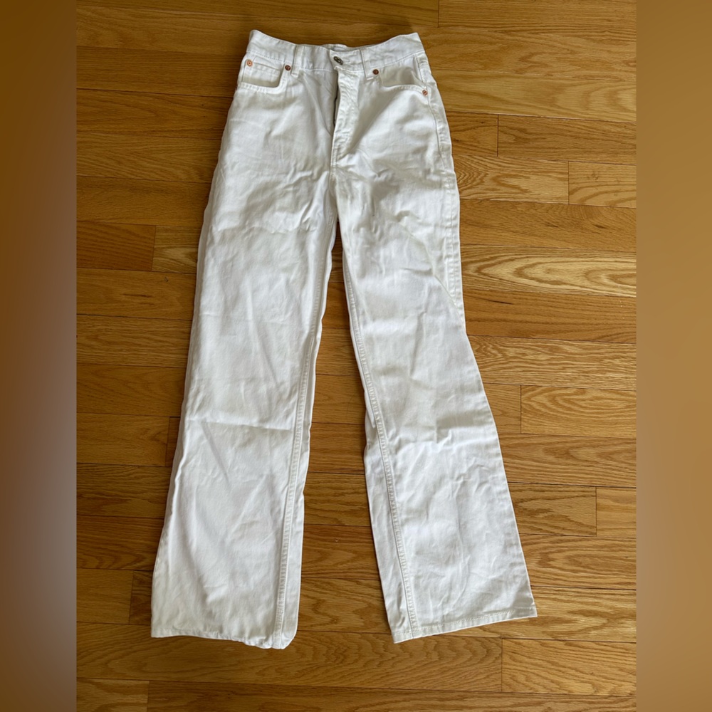 Zara White flare Denim Jeans